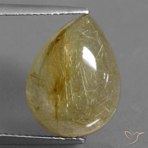 9.22ct Natural Light Yellow Rutile Quartz, Pear Shape, Transparent