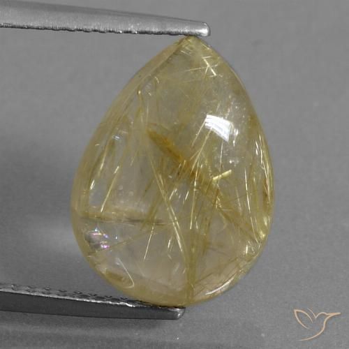 6.71ct Natural Tuscany Yellow Rutile Quartz, Pear Shape, Transparent