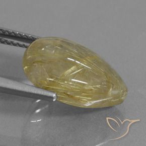 Rutile Quartz Gemstone in 14.9 x 11.2 mm Size for Sale, Rutile Quartz Stone in Tuscany Yellow Color