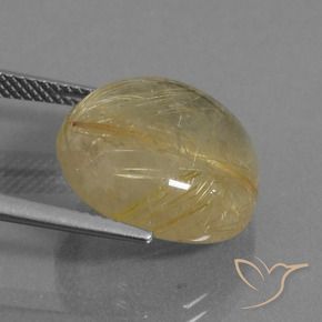 Rutile Quartz Gemstone in 16 mm (calibrated) Size for Sale, Rutile Quartz Stone in Very Light Golden-Brown Color