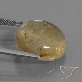 Rutile Quartz Gemstone in 16 mm (calibrated) Size for Sale, Rutile Quartz Stone in Very Light Golden-Brown Color