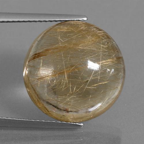 Light Brown Rutile Quartz Gem - 18.4ct Round Cabochon (ID: 435822)