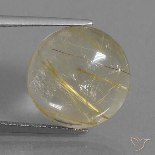 11.39 ct Round Rutile Quartz, 16 mm From India, Photo A
