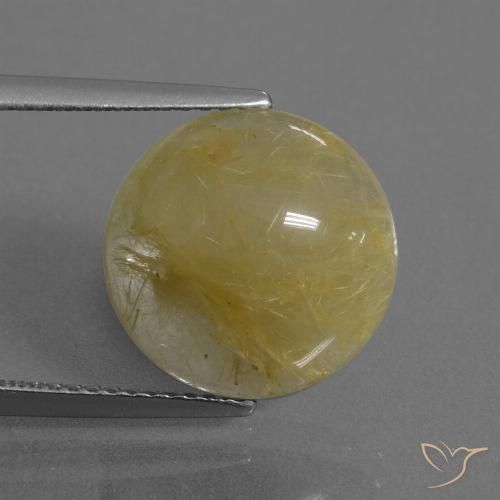 5.98ct Natural Medium Gold Rutile Quartz, Round, Translucent