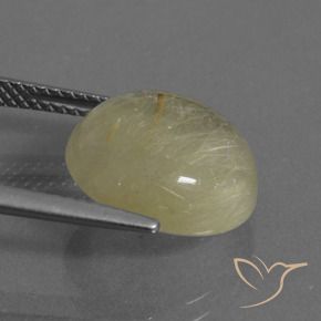 Rutile Quartz Gemstone in 13 mm (calibrated) Size for Sale, Rutile Quartz Stone in Light Yellow Color