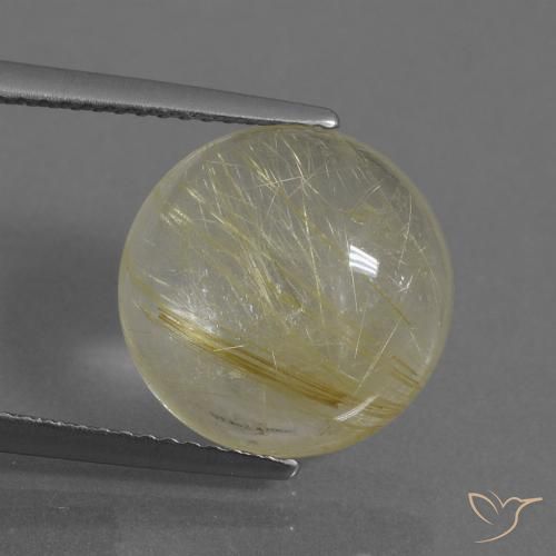 6.74ct Natural Light Yellow Rutile Quartz, Round, Transparent