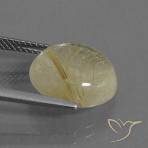 Rutile Quartz Gemstone in 13 mm (calibrated) Size for Sale, Rutile Quartz Stone in Light Yellow Color