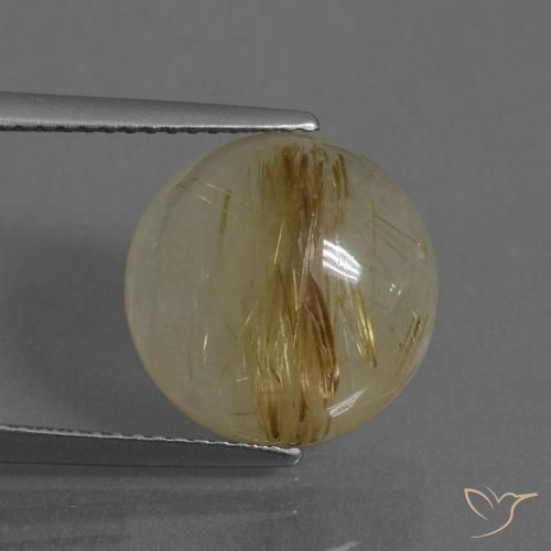7.12ct Natural Very Light Golden-Brown Rutile Quartz, Round, Translucent