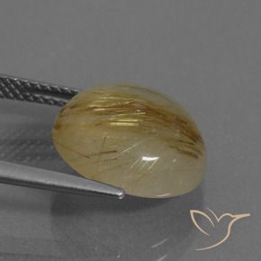 Rutile Quartz Gemstone in 13 mm (calibrated) Size for Sale, Rutile Quartz Stone in Very Light Golden-Brown Color