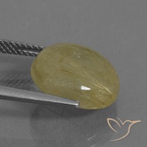 Rutile Quartz Gemstone in 13 mm (calibrated) Size for Sale, Rutile Quartz Stone in Tuscany Yellow Color