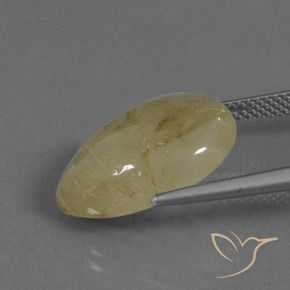 Rutile Quartz Gemstone in 18 x 13 mm (calibrated) Size for Sale, Rutile Quartz Stone in Tuscany Yellow Color