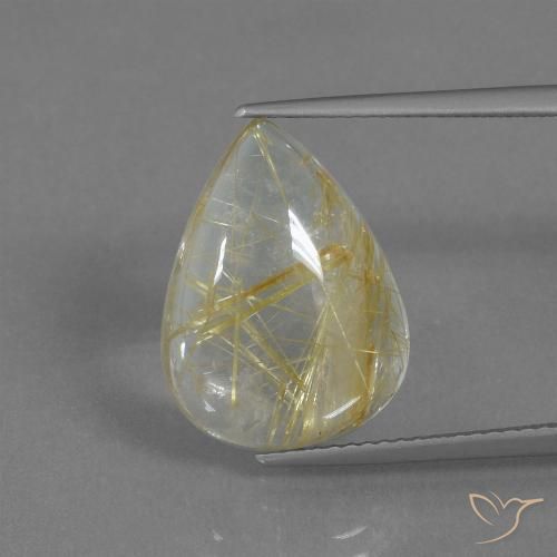 7.83ct Natural Tuscany Yellow Rutile Quartz, Pear Shape, Transparent
