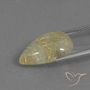 Rutile Quartz Gemstone in 16.2 x 12.8 mm Size for Sale, Rutile Quartz Stone in Tuscany Yellow Color