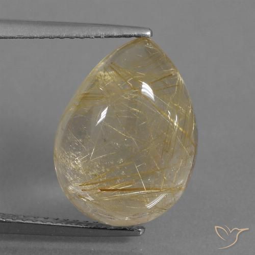 9.18ct Natural Very Light Golden-Brown Rutile Quartz, Pear Shape, Transparent