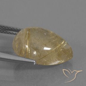 Rutile Quartz Gemstone in 16 x 12 mm (calibrated) Size for Sale, Rutile Quartz Stone in Very Light Golden-Brown Color