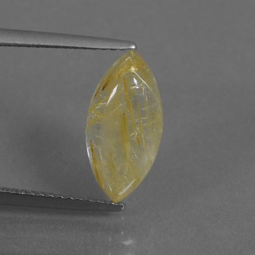 Earthy Yellow Рутиловый Кварц Камень - 3.3ct Огранка Маркиза Кабошон (ID: 436072)