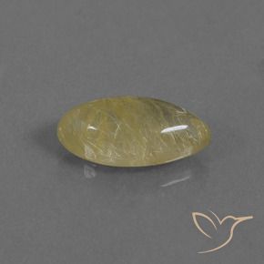 3.58 ct Yellow Rutile Quartz Stone, Natural Rutile Quartz in Marquise Cabochon Shape for Sale