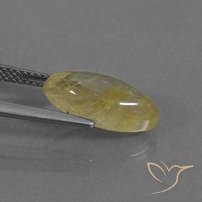 Rutile Quartz Gemstone in 14.3 x 7.2 mm Size for Sale, Rutile Quartz Stone in Light Yellow Color