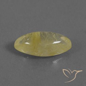 5.01 ct Yellow Rutile Quartz Stone, Natural Rutile Quartz in Marquise Cabochon Shape for Sale