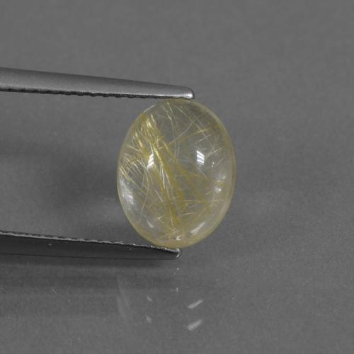 Warm Yellow Rutile Quartz Gem - 2.9ct Oval Cabochon (ID: 436077)