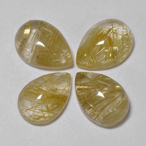 2.4ct Pear Cabochon Colorless Golden Rutile Quartz Gem for sale 2.4ct Pear Cabochon Colorless Golden Rutile Quartz Gem (ID: 436169)