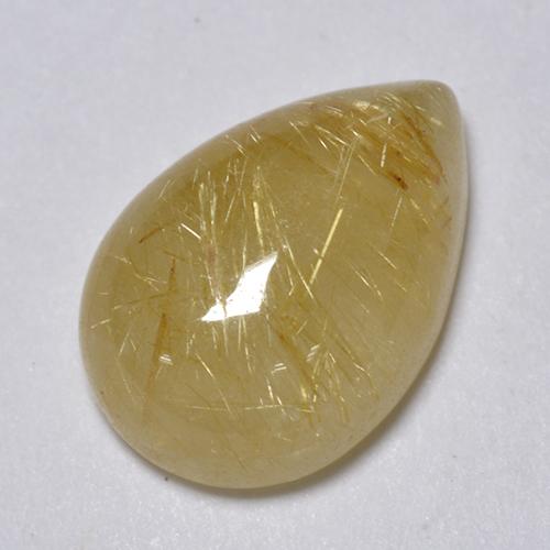 2.1ct Pear Cabochon Colorless Golden Rutile Quartz Gem for sale 2.1ct Pear Cabochon Colorless Golden Rutile Quartz Gem (ID: 436173)