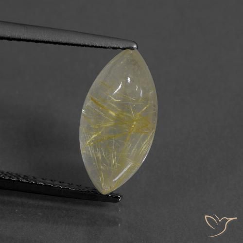 3.97 ct Marquise Rutile Quartz, 14.1 x 7.1 mm From India, Photo A