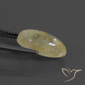 Rutile Quartz Gemstone in 14.1 x 7.1 mm Size for Sale, Rutile Quartz Stone in Pale Yellow Color