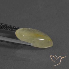 Rutile Quartz Gemstone in 13.7 x 7.1 mm Size for Sale, Rutile Quartz Stone in Warm Yellow Color
