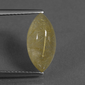 Warm Yellow Quarzo rutilato Gem - 3.6ct Cabochon taglio marquise (ID: 436216)