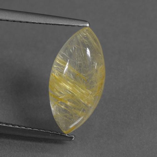 Tuscany Yellow Quarzo rutilato Gem - 3.2ct Cabochon taglio marquise (ID: 436217)