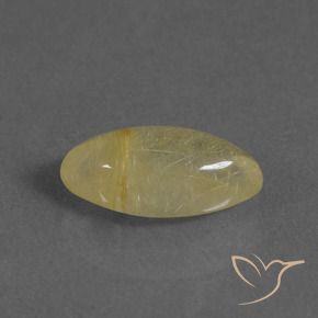 3.35 ct Yellow Rutile Quartz Stone, Natural Rutile Quartz in Marquise Cabochon Shape for Sale
