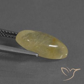Rutile Quartz Gemstone in 13.8 x 6.9 mm Size for Sale, Rutile Quartz Stone in Tuscany Yellow Color