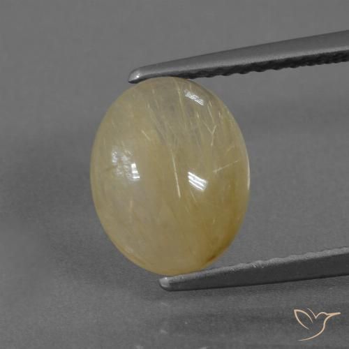 2.92ct Natural Light Dijon Yellow Rutile Quartz, Oval, Transparent