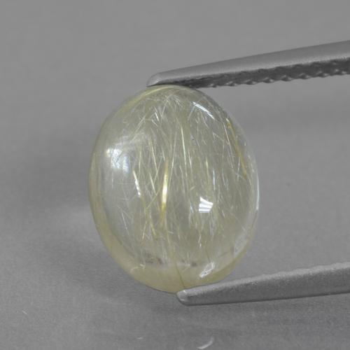 Banana Yellow Рутиловый Кварц Камень - 2.9ct Овал Кабошон (ID: 436385)