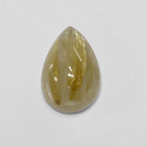 1.8ct Pear Cabochon Colorless Golden Rutile Quartz for sale thumb image of 1.8ct Pear Cabochon Colorless Golden Rutile Quartz (ID: 436429)