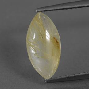 1.9ct Marquise Cabochon Colorless Golden Rutile Quartz for sale thumb image of 1.9ct Marquise Cabochon Colorless Golden Rutile Quartz (ID: 436431)