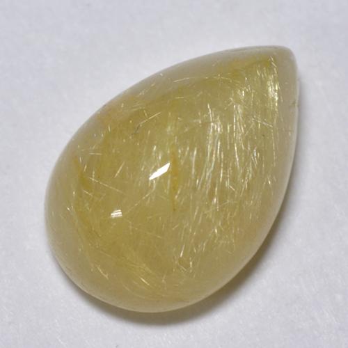1.7ct Pear Cabochon Colorless Golden Rutile Quartz for sale thumb image of 1.7ct Pear Cabochon Colorless Golden Rutile Quartz (ID: 436436)