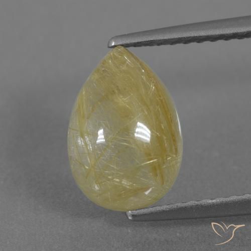 3.05 ct Pear Rutile Quartz, 10.2 x 7.2 mm From India, Photo A