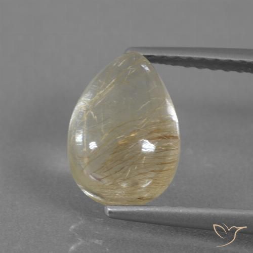 2.61ct Natural Golden-Yellow Rutile Quartz, Pear Shape, Transparent