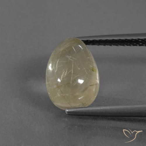2.94ct Natural Light Yellow Rutile Quartz, Pear Shape, Transparent