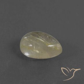2.58 ct Yellow Rutile Quartz Stone, Natural Rutile Quartz in Pear Cabochon Shape for Sale