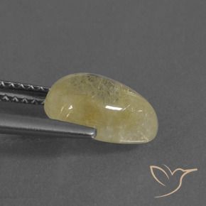 Rutile Quartz Gemstone in 10 x 7 mm (calibrated) Size for Sale, Rutile Quartz Stone in Light Yellow Color