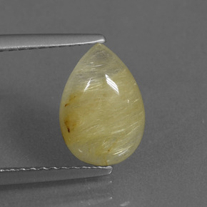 2.1ct Pear Cabochon Colorless Golden Rutile Quartz Gem for sale 2.1ct Pear Cabochon Colorless Golden Rutile Quartz Gem (ID: 436597)