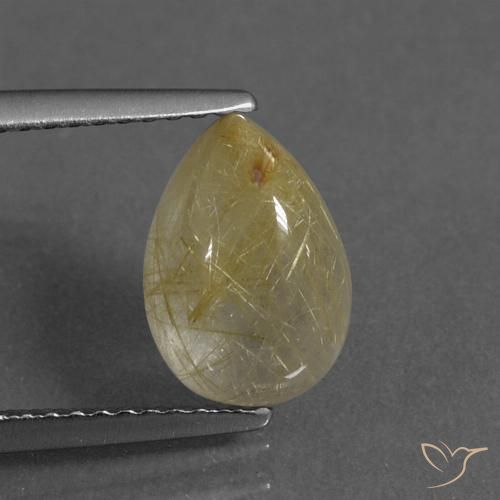 2.72ct Natural Tuscany Yellow Rutile Quartz, Pear Shape, Transparent