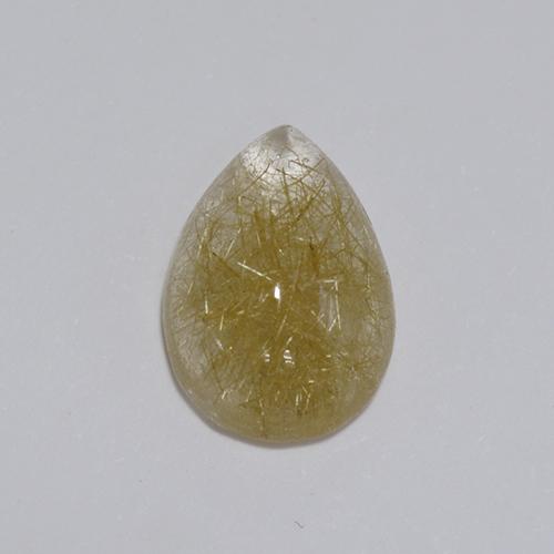 1.9ct Pear Cabochon Colorless Golden Rutile Quartz for sale thumb image of 1.9ct Pear Cabochon Colorless Golden Rutile Quartz (ID: 436624)