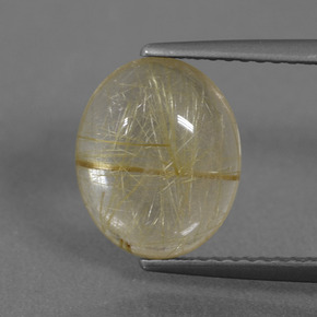 Earthy Yellow Rutilquarz Edelstein - 2.7ct Oval Cabochon (ID: 436644)