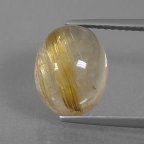 Dijon Yellow Рутиловый Кварц Камень - 5.2ct Овал Кабошон (ID: 436645)