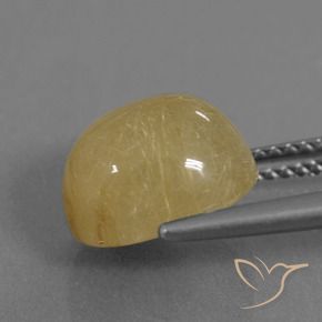 Rutile Quartz Gemstone in 11 x 9 mm (calibrated) Size for Sale, Rutile Quartz Stone in Warm Yellow Color