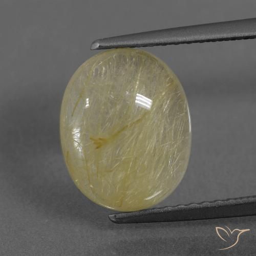 3.55ct Natural Very Light Dijon Yellow Rutile Quartz, Oval, Transparent